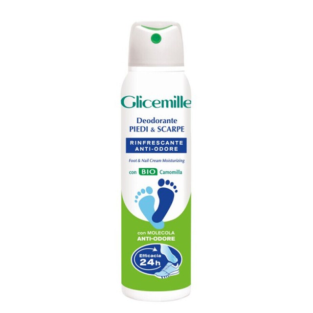 Glicemille Anti Odore Spray, Αποσμητικό Σπρέι για Πόδια & Παπούτσια με βιολογικό χαμομήλι, 150ml