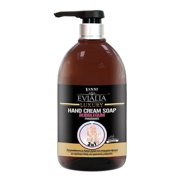 Evialia Hand Cream Soap Bubble Gum, Κρεμοσάπουνο Με Κρέμα & 18 ενεργά συστατικά 500ml