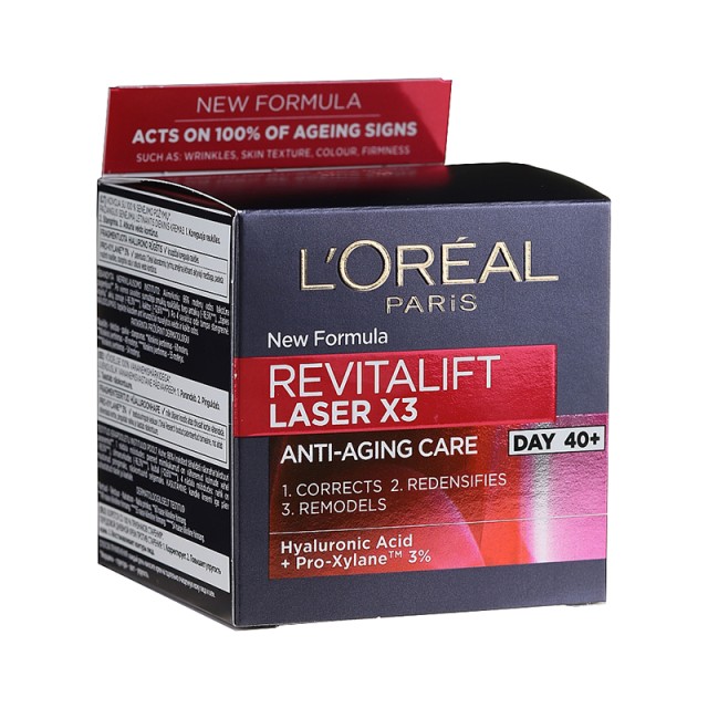 Loreal Revitalift Laser x3, Αντιγηραντική Κρέμα Ημέρας Τριπλής Δράσης, 50ml