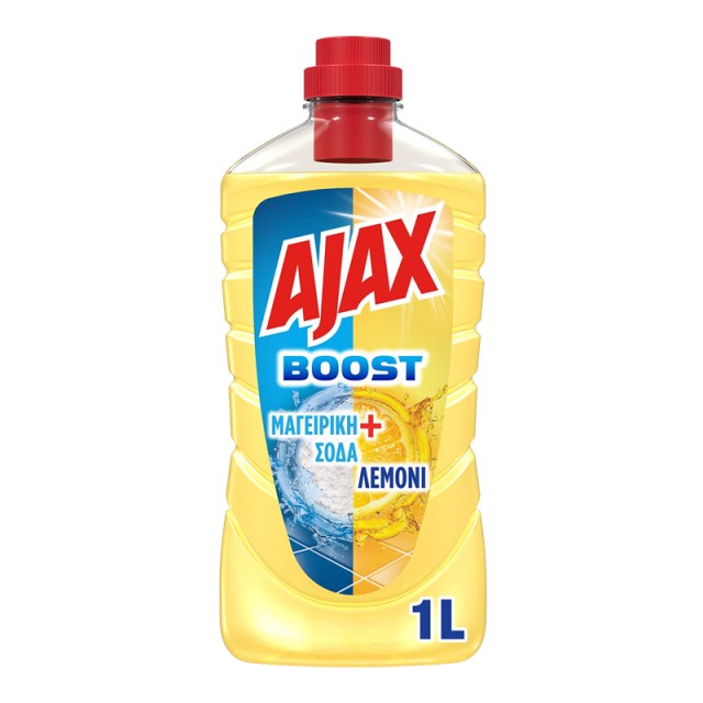 Ajax Boost Μαγειρική Σόδα & Λεμόνι, Υγρό Καθαριστικό Γενικής Χρήσης, 1lt
