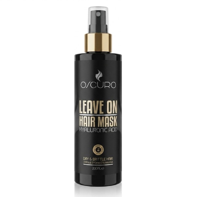 Oscuro Leave-on Hair Mask with Hyaluronic Acid, Μάσκα Μαλλιών σε Spray χωρίς ξέβγαλμα με Αντηλιακό Φίλτρο, Υαλουρονικό Οξύ & Κερατίνη για Εντατική Ενυδάτωση & Προστασία, 200ml
