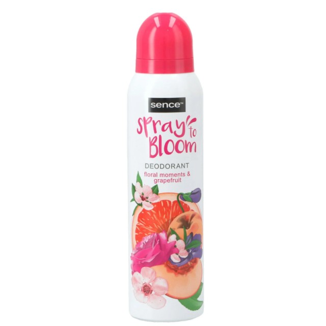 Sence Spray To Bloom Floral Moments & Grapefruit Deodorant Body, Γυναικείο Αποσμητικό, 150ml