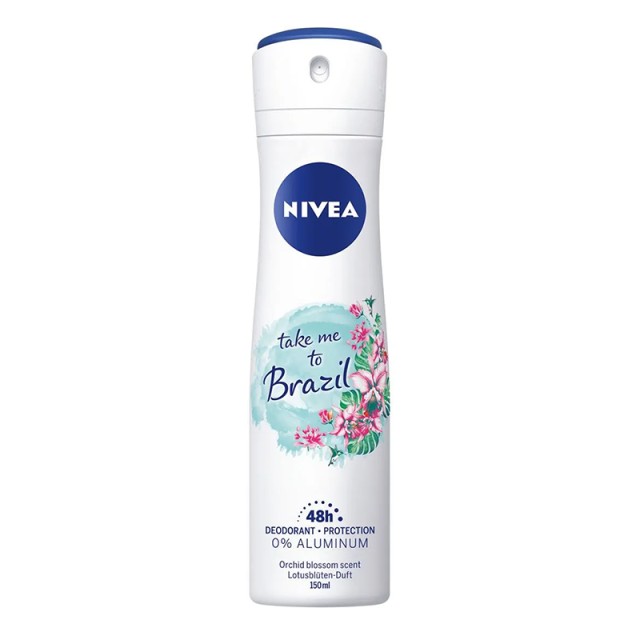 Nivea Take Me To Brazil 48h, Αποσμητικό Σπρέι Χωρίς Αλουμίνιο 150ml