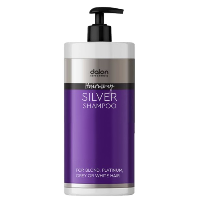Dalon Hairmony Silver Shampoo, Σαμπουάν Εξουδετέρωσης Ανεπιθύμητων Κίτρινων Τόνων, σε Ξανθά, Γκρίζα, Λευκά ή Πλατινένια Μαλλιά, 1000ml