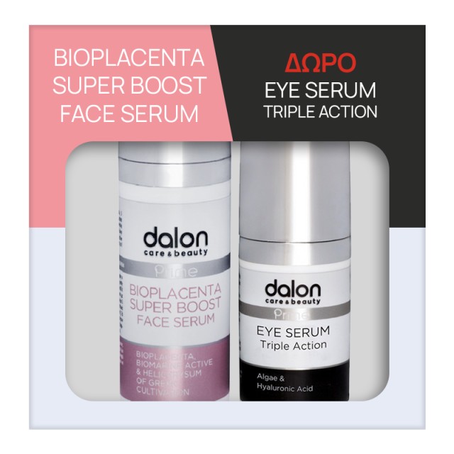 Dalon Prime Bioplacenta Super Boost, Ορός Προσώπου 50ml + Ορός Ματιών Triple Action 30ml ΔΩΡΟ