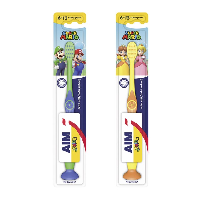 Aim Παιδική Οδοντόβουρτσα Πολύ Μαλακή για 6-13 ετών, 1τμχ (ΔΙΑΦΟΡΑ ΧΡΩΜΑΤΑ)