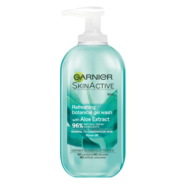 Garnier Skin Active Refreshing Botanical Gel Wash Aloe Αναζωογονητικό Τζελ Καθαρισμού Προσώπου με Αλόη, 200ml