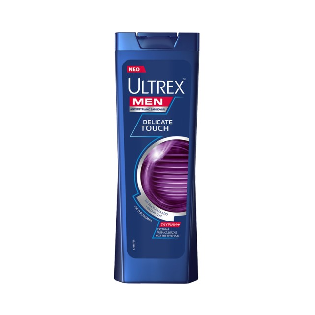 Ultrex Men Delicate Touch, Ανδρικό Αντιπιτυριδικό Σαμπουάν κατά της Ξηροδερμίας, 360ml