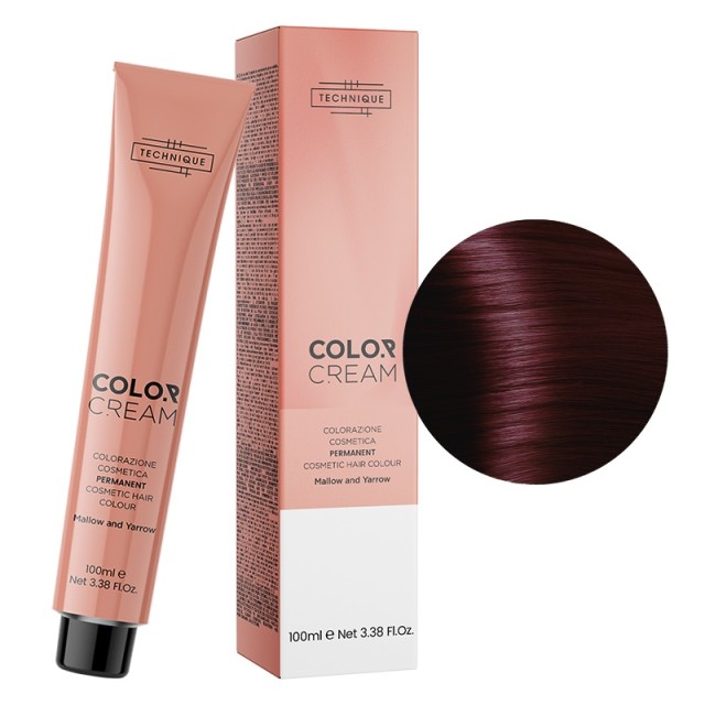 Technique Color Cream Ζωηρές Αποχρώσεις, Μόνιμη Βαφή σε Σωληνάριο, 100ml - Καστανό Ανοιχτό Μωβ 5.62