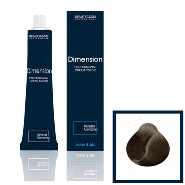 Dimension Hair Color Cream Επαγγελματική Βαφή Μαλλιών με Σύμπλεγμα Πρωτεϊνών Κερατίνης, Νο 7.17 Ξανθό Σαντρέ Μαρόν, 100ml