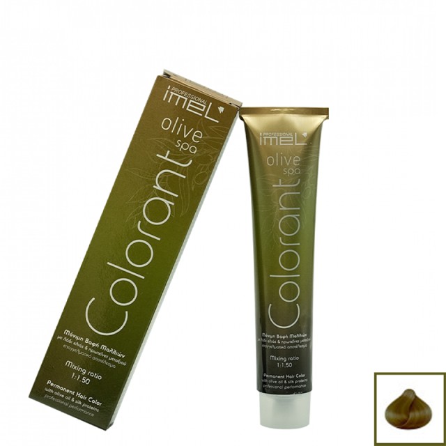 Imel Olive Spa Νο9.0, Έντονο Ξανθό Πολύ Ανοικτό, Επαγγελματική Mόνιμη Bαφή Mαλλιών με Mετάξι & Λάδι Ελιάς, 100ml