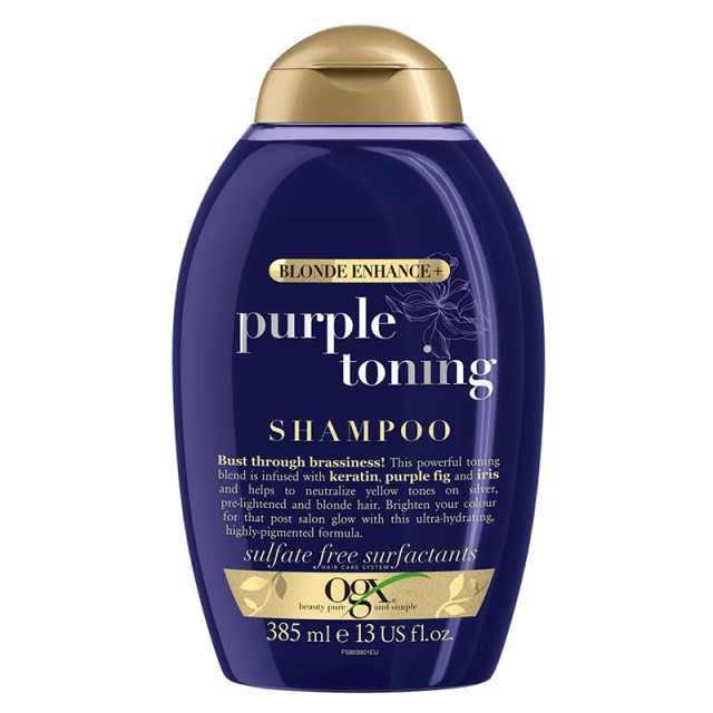 OGX Blonde Enhance Purple Shmapoo SLS Free, Σαμπουάν για Εξουδετέρωση Κίτρινων Τόνων στα μαλλιά, 385ml