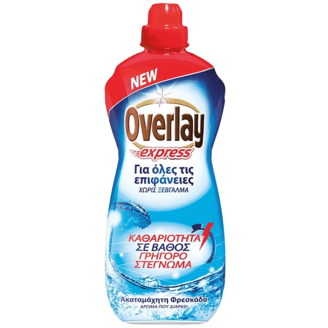 Overlay Express Υγρό Καθαριστικό για Όλες τις Επιφάνειες, Ακαταμάχητη Φρεσκάδα, 1lt