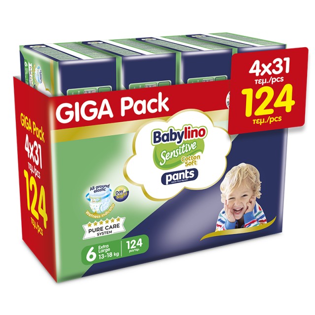 Babylino Pants Cotton Soft Unisex GIGA PACK No6 Extra Large 13-18kg (4x31) 124 τεμ