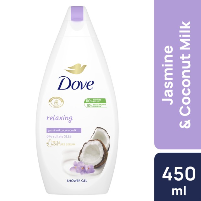 Dove Relaxing Jasmine & Coconut Milk, Αφρόλουτρο 450ml