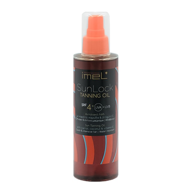 Imel SunLock Tanning Oil Spf 4, Αντηλιακό Λάδι Σώματος για Γρήγορο & Έντονο Μαύρισμα, 200ml