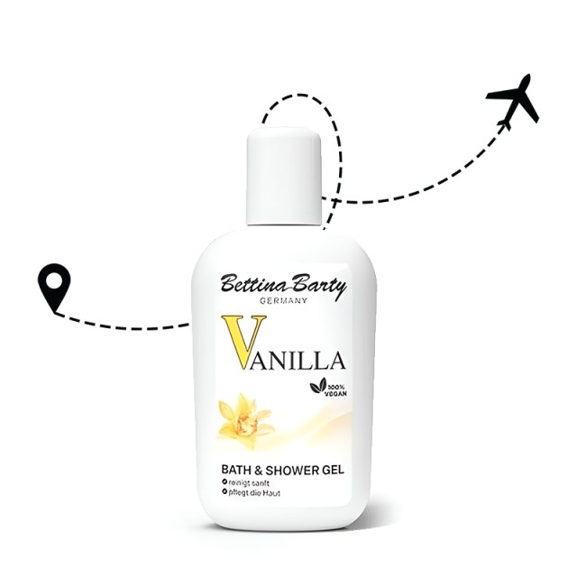 Bettina Barty Vanilla Hand & Bath & Shower Gel Travel Size, Αφρόλουτρο με Άρωμα Βανίλια, 50ml