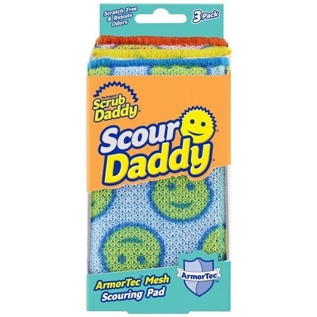 Scour Daddy, Σφουγγάρι με Πλέγμα για Σκληρή Βρωμιά Σετ 3 Τεμαχίων