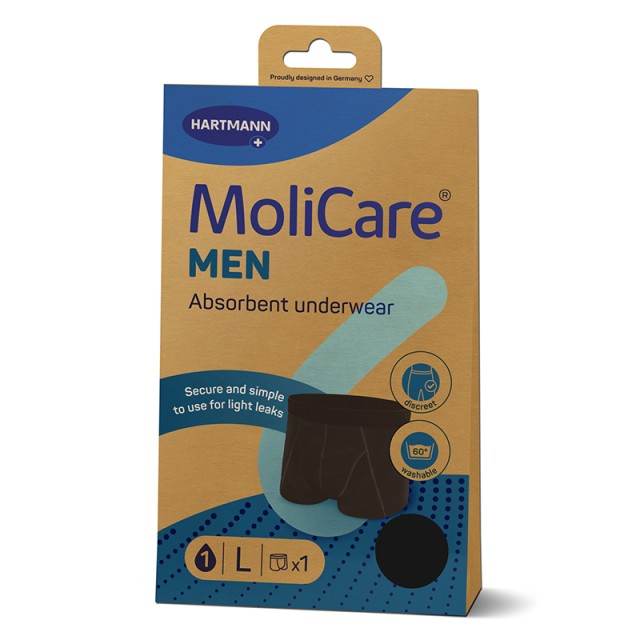 Hartmann MoliCare® MEN Absorbent Underwear, Απορροφητικό Εσώρουχο Ελαφριάς Ακράτειας Επαναπλενόμενο, Νο Large, 1 τεμ.