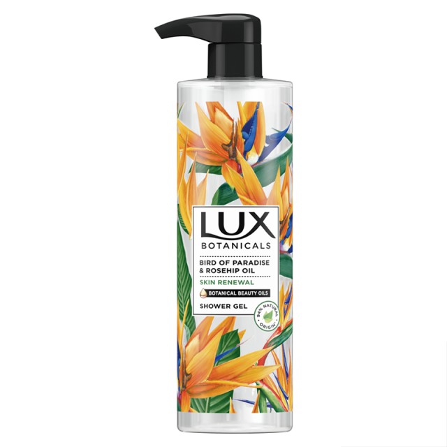 Lux Botanicals Shower Skin Renewal With Bird Of Paradise & Rosehip Oil Αφρόλουτρο με Σαγηνευτικά Αρώματα Καρπών Αγριοτριανταφυλλιάς, 500ml