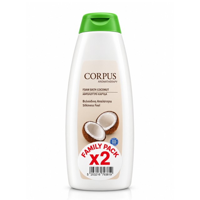 Corpus Foam Bath Αφρόλουτρο Coconut Family Pack 500ml x 2τμχ