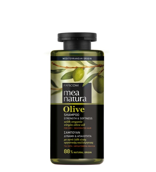 Mea Natura Olive Strength & Shine, Σαμπουάν για Ξηρά & Αφυδατωμένα Μαλλιά, 300ml