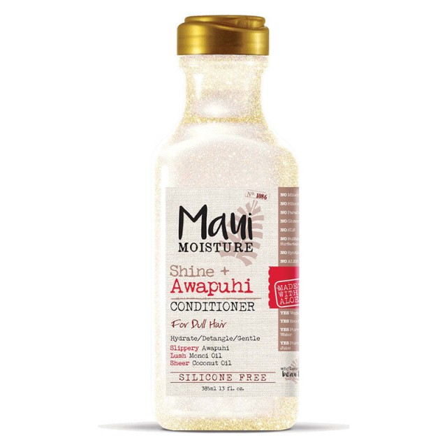Maui Moisture Shine + Awapuhi Moisturizing Vegan Conditioner with Coconut Oil, Μαλακτικό Λάμψης & Ενυδάτωσης για Ξηρά, Ταλαιπωρημένα & Θαμπά Μαλλιά, 385ml