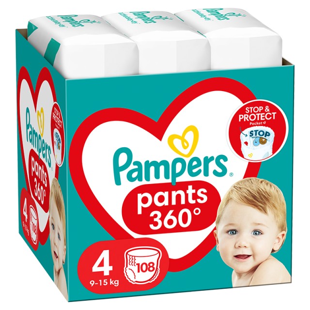 Pampers Pants Μέγεθος 4 (9kg-15kg) - 108 Πάνες-βρακάκι