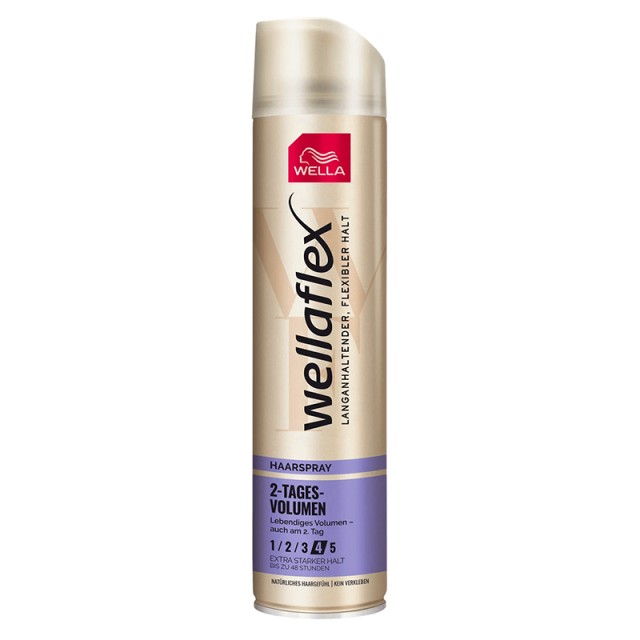 Wellaflex 2-Days Volume Ultra Strong Hold Hairspray Νο 4, Λακ για Όγκο & Δυνατό Κράτημα στα Μαλλιά, 250ml