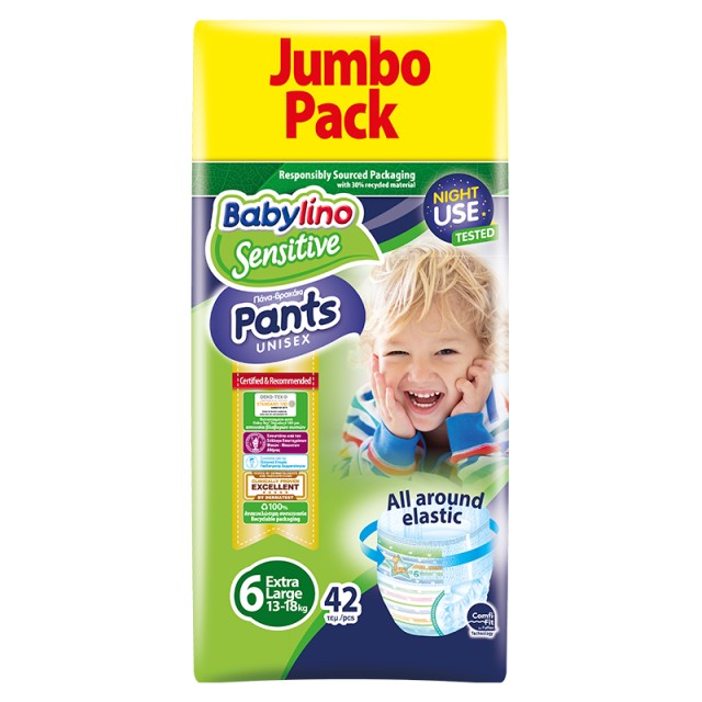 Babylino Pants Unisex No6 Extra Large 13-18kg Jumbo Pack (42τεμ)
