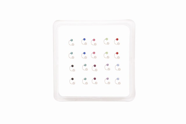 Ro Accessories Σκουλαρίκι μύτης Silver 925 διπλό στρας