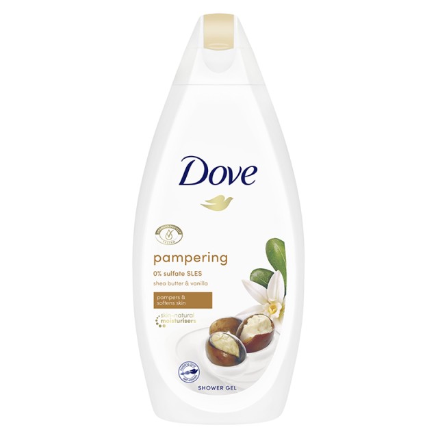 Dove Pampering Shea Butter & Vanilla, Αφρόλουτρο, 500ml