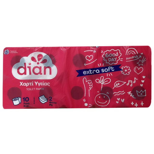 Dian Extra Soft σχέδιο Αρκουδάκι, Χαρτί Υγείας 2φυλλο 70γρ, 10μχ
