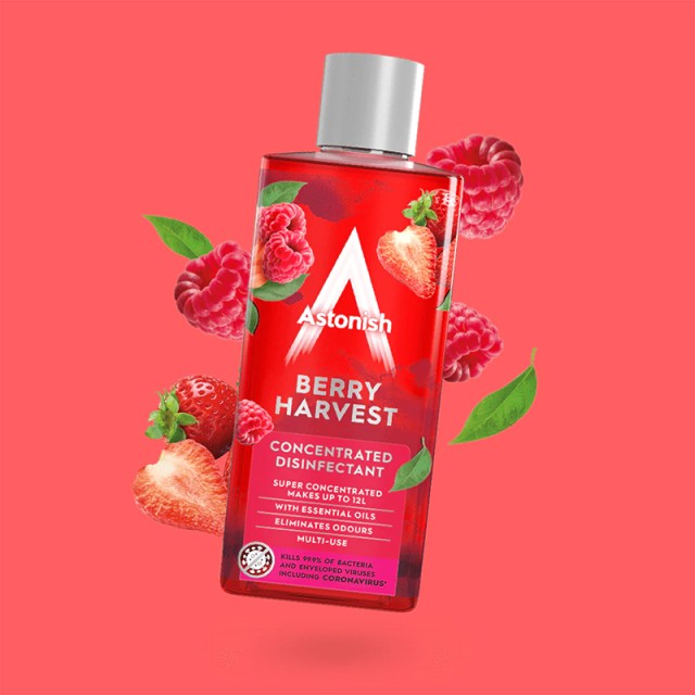 Astonish Concentrated Disinfectant Berry Harvest, Υπερσυμπυκνωμένο Απολυμαντικό Υγρό Πολλαπλών Χρήσεων, 300ml