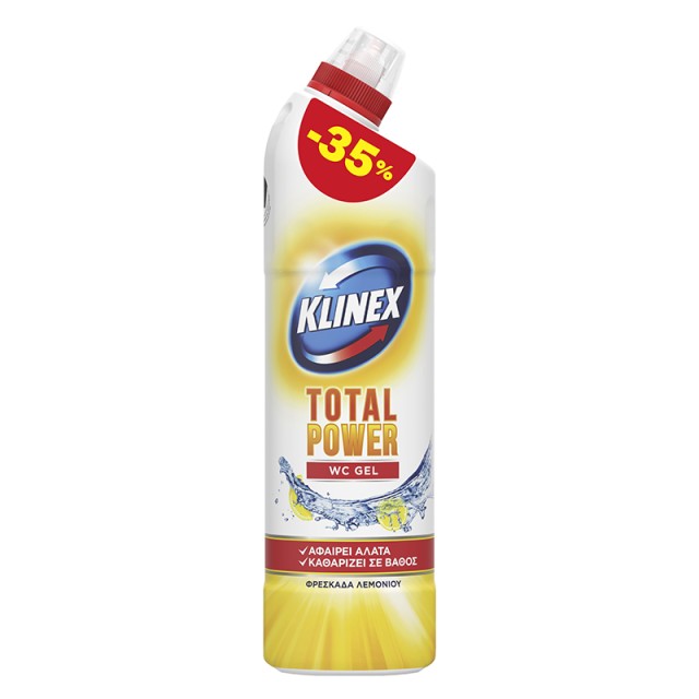 Klinex Wc Gel Total Power Φρεσκάδα Λεμονιού, Καθαριστικό Λεκάνης 750ml