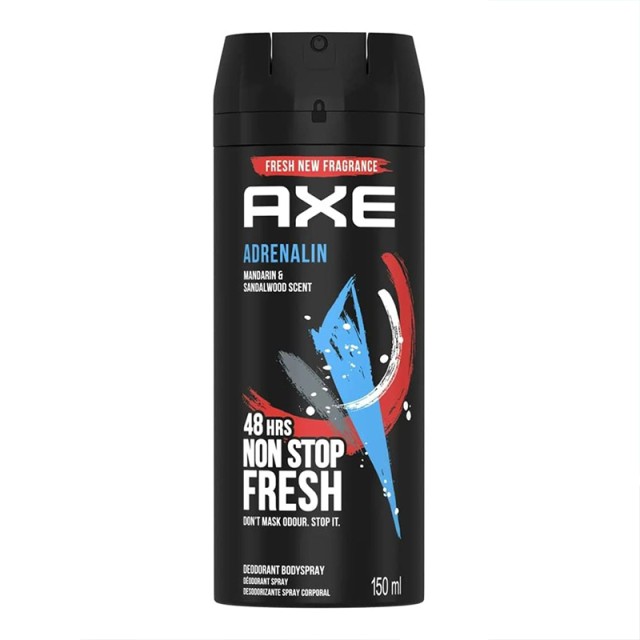 Axe Adrenaline 48h Non Stop Fresh Body Spray, Αποσμητικό Σπρέι 150ml