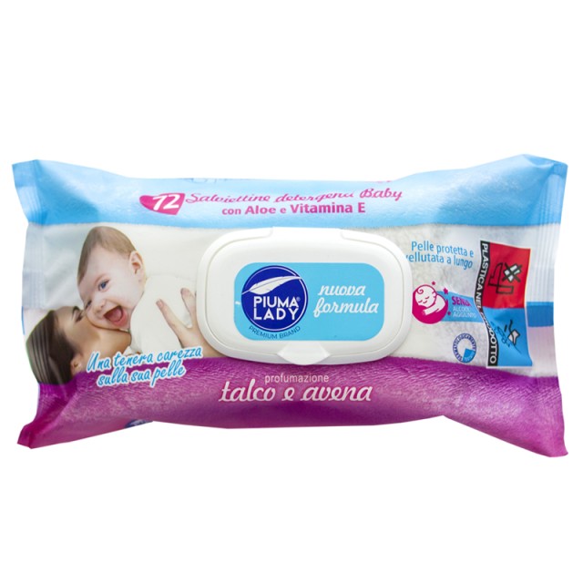 Piuma Lady Baby Μωρομάντηλα Talco & Avena με Aloe Vera & Βιταμίνη E,72τμχ