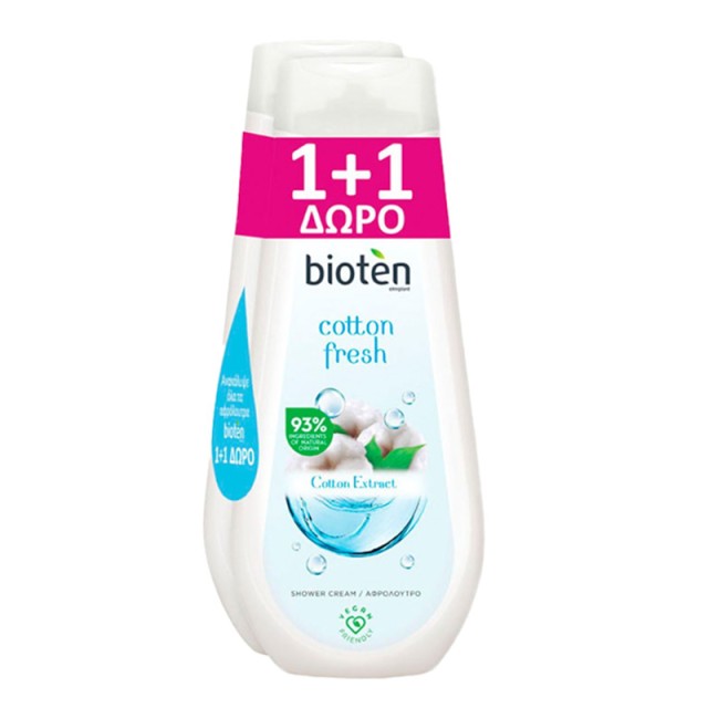 Bioten Cotton Fresh, Αφρόλουτρο 2x750ml 1+1 ΔΩΡΟ