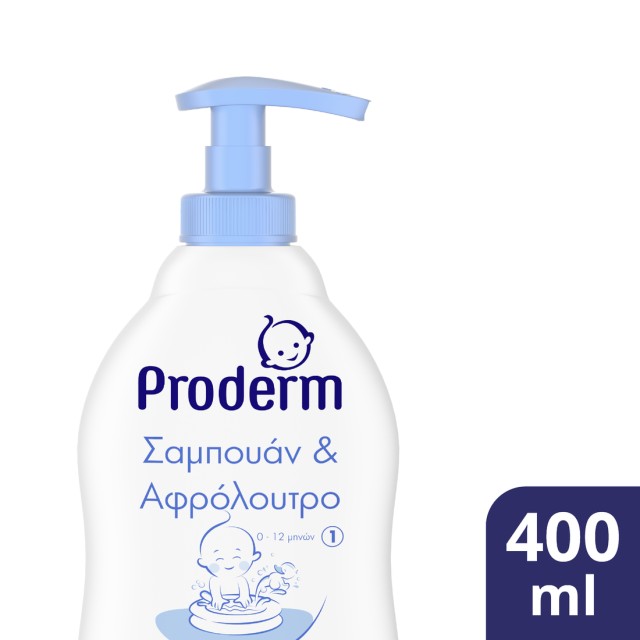 Proderm Σαμπουάν & Αφρόλουτρο για Βρέφη 0-12 μηνών, 400ml