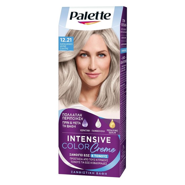 Schwarzkopf Palette Intensive Color Creme Μόνιμη Κρέμα Βαφή Μαλλιών No 12.21 Κατάξανθο Φυμέ Σαντρέ, 1τμχ