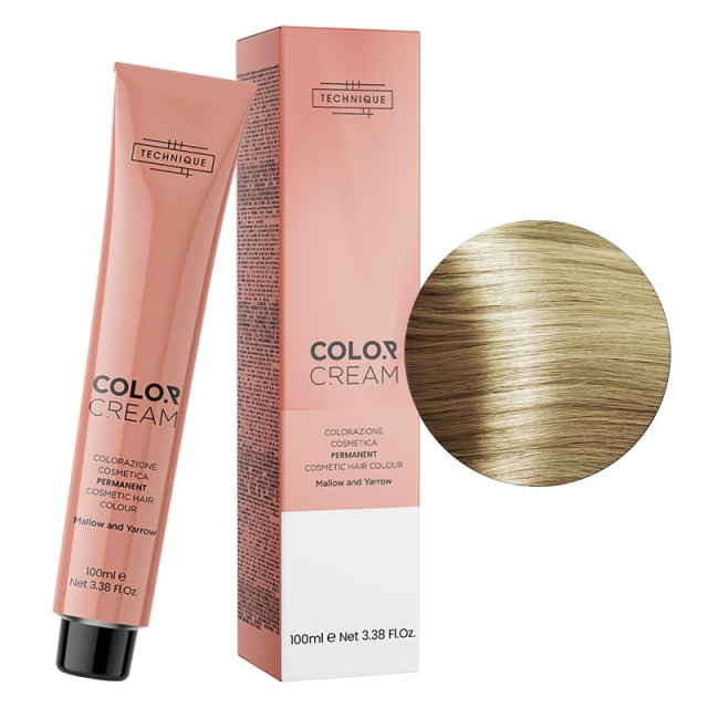 Technique Color Cream Natural Shades, Μόνιμη Βαφή σε Σωληνάριο, 100ml - Πάρα Πολύ Ανοιχτό Ξανθό 10