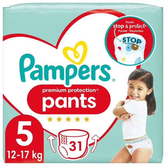 PAMPERS PANTS NO7 17Kg+ (32 DIAPERS)