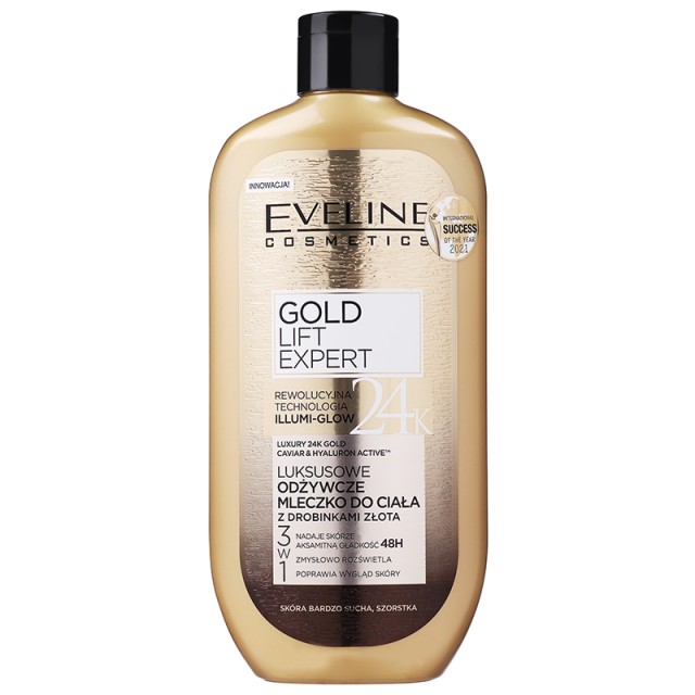 Eveline Cosmetics Gold Lift Expert Κρέμα Σώματος με Εκχυλίσματα Χαβιαριού & 24 Καρατίων Χρυσού, 350ml