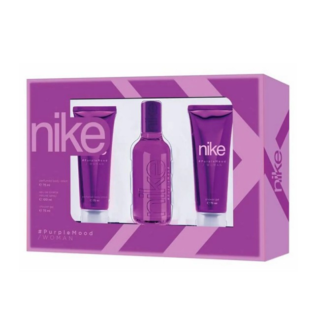Nike Γυναικείο Σετ Δώρου Purple Mood Eau De Toilette, 100ml, Shower Gel, 75ml & Body Lotion, 75ml