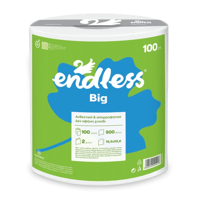 Endless Big 100m, Χαρτί Κουζίνας 2φυλλο 1kg, 1τμχ