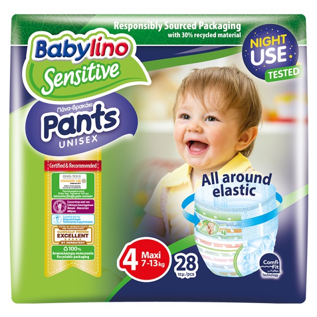 Babylino Pants Unisex No4 Maxi 7-13kg (28τεμ)