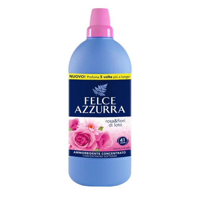 Felce Azzurra Τριαντάφυλλο & Λωτός, Υγρό Μαλακτικό Ρούχων, 1,025lt, 41 μεζούρες