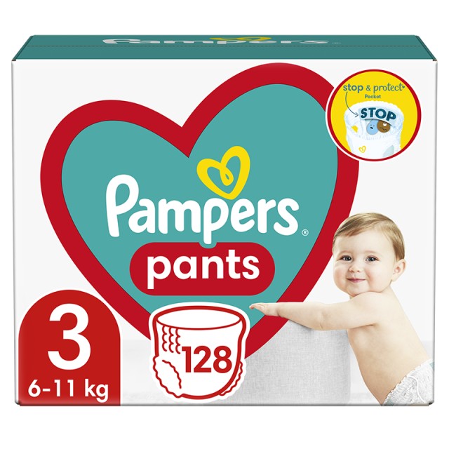 Pampers Pants Μέγεθος 3 (6kg-11kg) - 128 Πάνες-βρακάκι