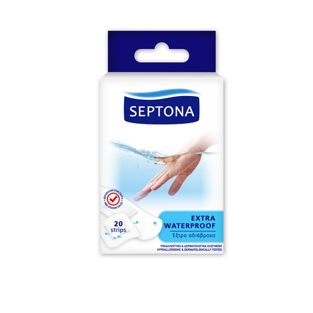 Septona Strips Medicare Εxtra Waterproof, Extra Αδιάβροχοι Ταχυεπίδεσμοι, 20τεμ.