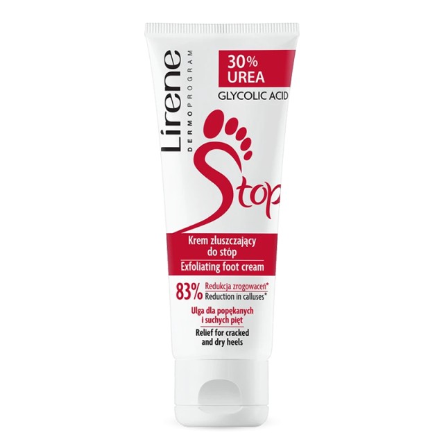Lirene SOS Exfoliating Foot Cream Urea 30%, Απολεπιστική Κρέμα Ποδιών με Ουρία 75ml